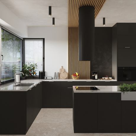 Plafond NERO 12,5 Schwarz/Chrom