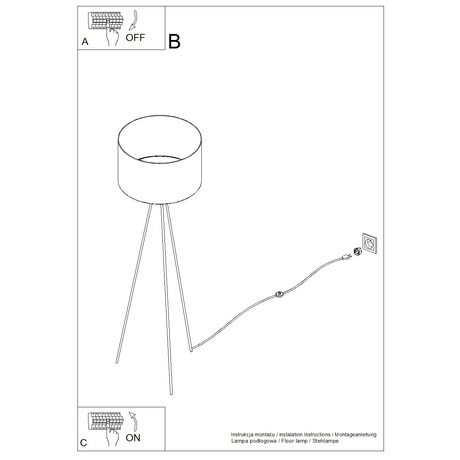 Stehleuchte NEVIA marineblau