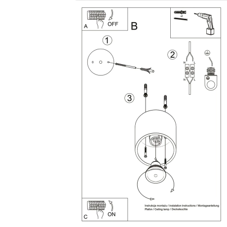 Deckenleuchte ORBIS 1 golden