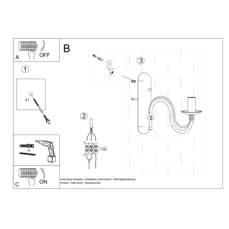 Wandleuchte MINERWA weiß