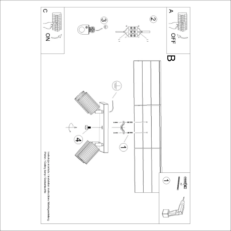 Plafond KARBON 4 schwarz