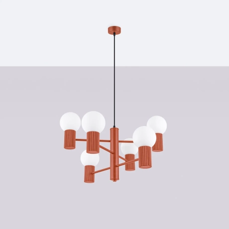 Kronleuchter HALO 6 roter Ocker