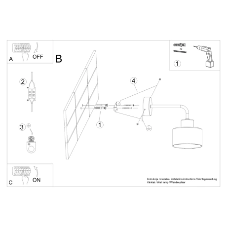 Wandleuchte SAVAR 1 schwarz