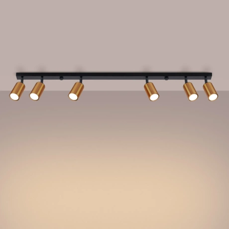 Plafond WINX 6L schwarz/kupfer