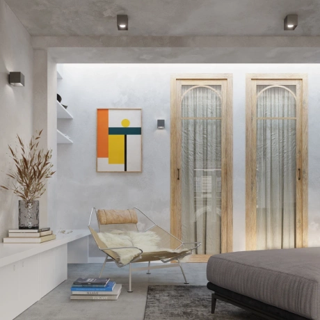 Wandleuchte QUAD 1 anthrazit