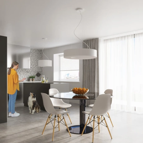 Kronleuchter SATURNO 70 weiß