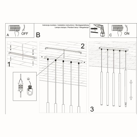 Hängeleuchte PASTELO 5 schwarz