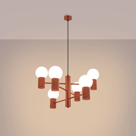 Kronleuchter HALO 6 roter Ocker