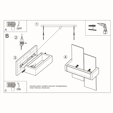 Wandleuchte FENIKS 1 Naturholz