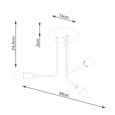 Kronleuchter NORAH 3 schwarz