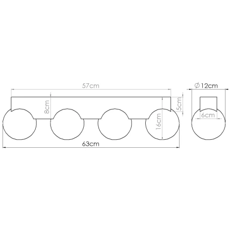 Plafond BULBO 4 Naturholz