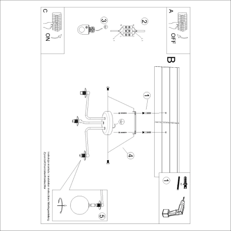 Kronleuchter ASTRAL 3 schwarz
