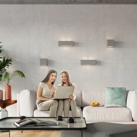 Wandleuchte Keramik LEO grau