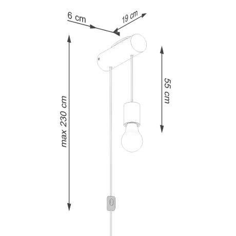 Wandleuchte NIMBI E27 mit Schalter