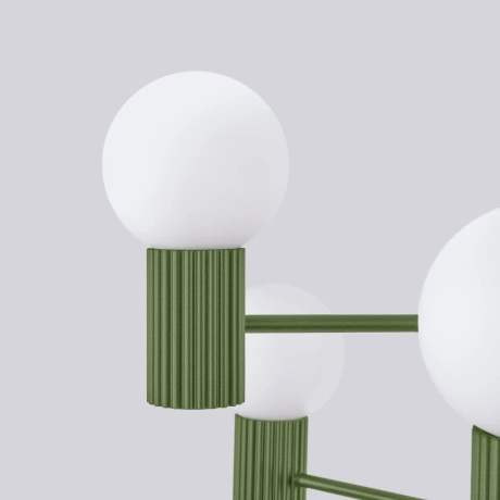 Kronleuchter HALO 6 olivgrün