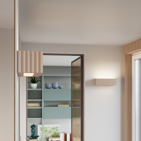 Wandleuchte Keramik RIGATA taupe