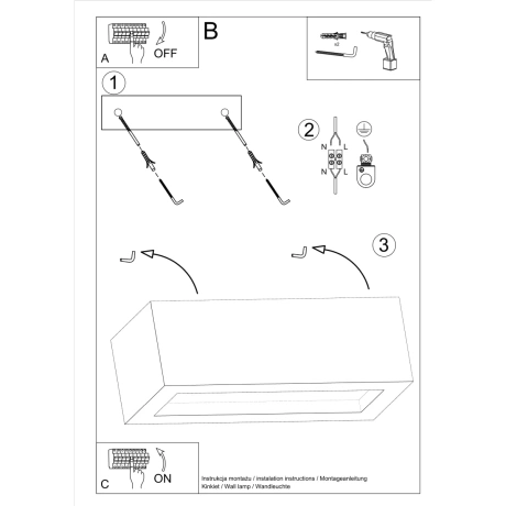 Wandleuchte VEGA 30 Beton