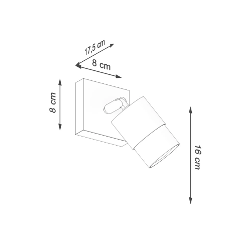 Wandleuchte NERO schwarz/chrom