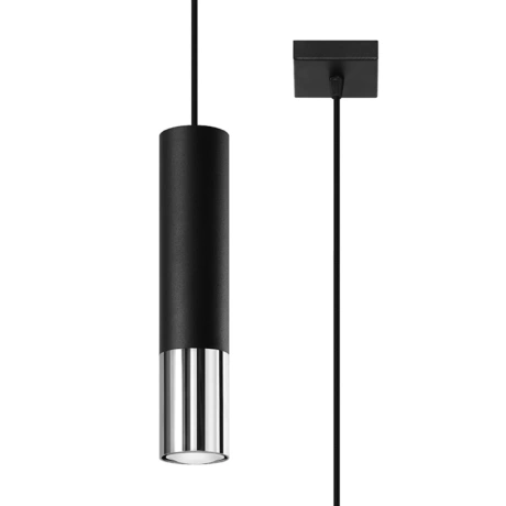 Hängeleuchte LOOPEZ 1 schwarz/chrom