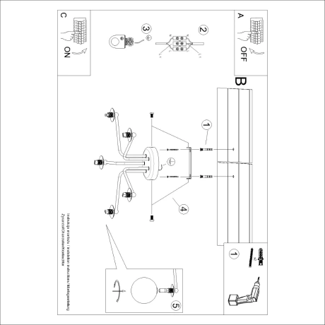 Kronleuchter ASTRAL 5 schwarz