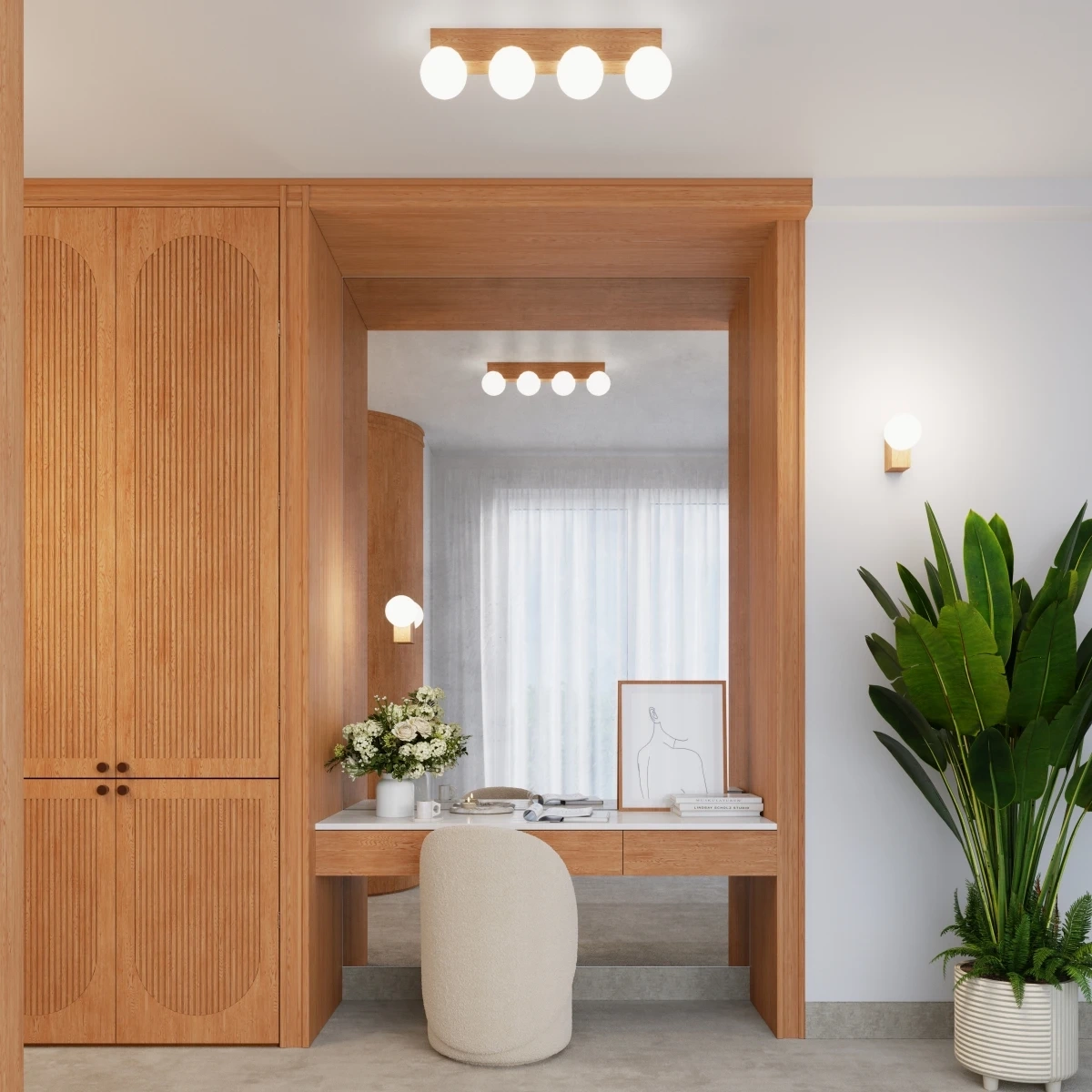 Plafond BULBO 2 Naturholz