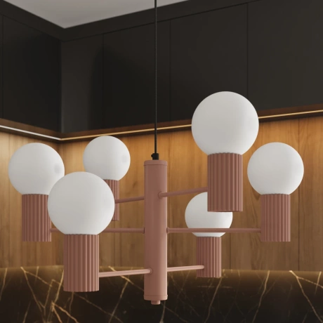 Kronleuchter HALO 6 mokka