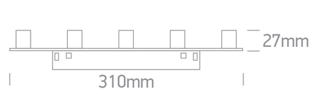SONE 5 schwarze LED 3000K 10W 500lm
