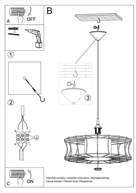 Pendelleuchte Salerno weiß