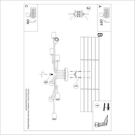 Kronleuchter TIMBO 8 schwarz