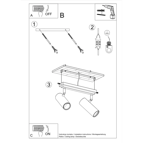Deckenleuchte DIREZIONE 2 schwarz