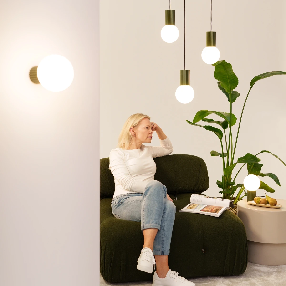Wandleuchte HALO olivgrün IP44