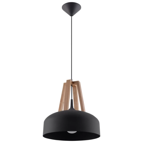Pendelleuchte CASCO schwarz/naturfarbenes Holz