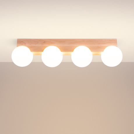 Plafond BULBO 4 Naturholz
