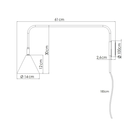 Wandleuchte NOX schwarz