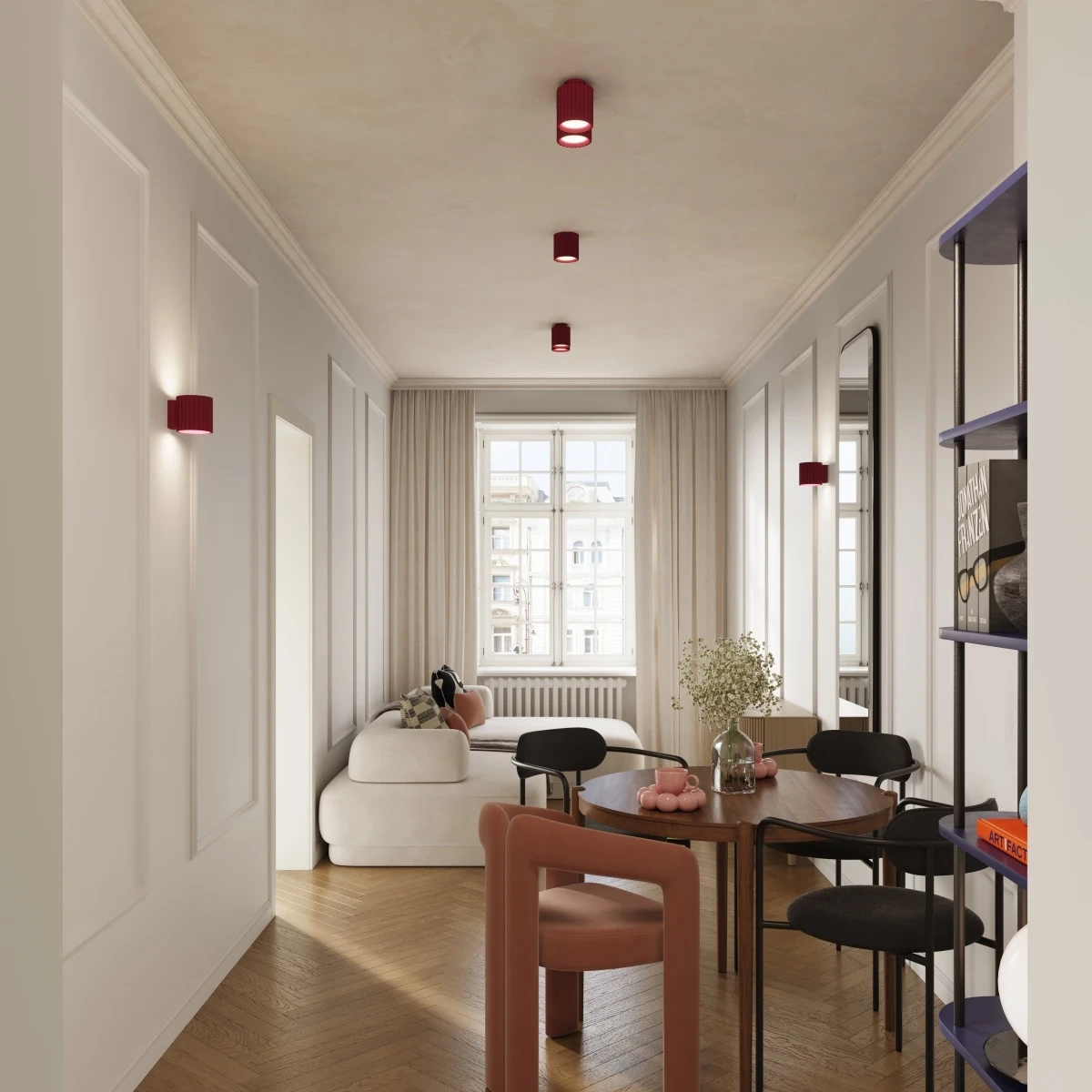 Plafond AURA 2 burgunderrot GU10