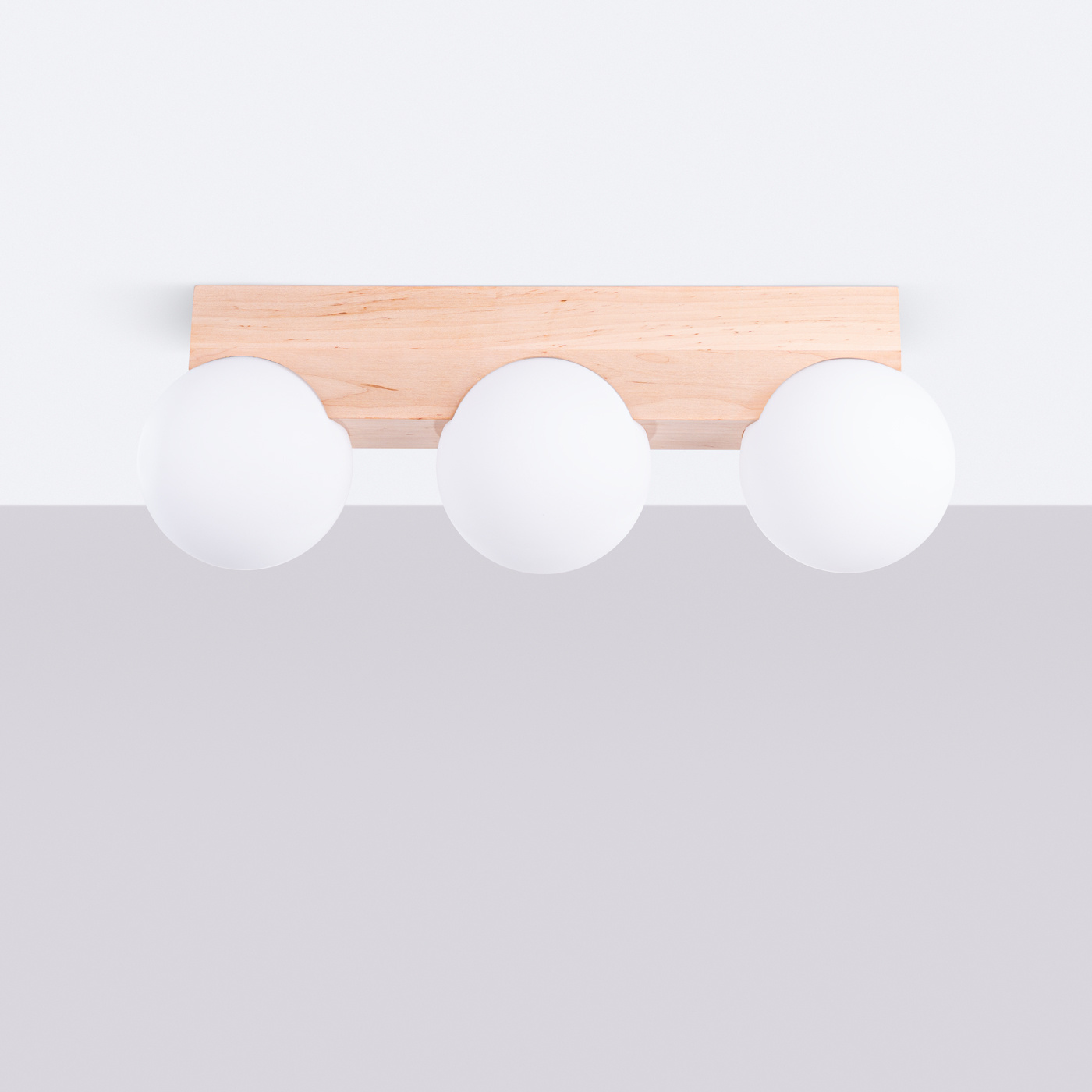 Plafond BULBO 3 Naturholz