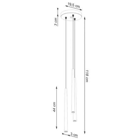 Pendelleuchte BLISS 3P Schwarz