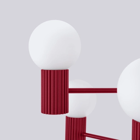 Kronleuchter HALO 6 burgunderrot