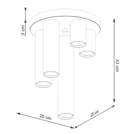 Plafond LAGOS 5P Weiß