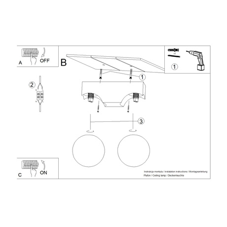 Plafond BULBO 2 Naturholz