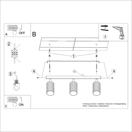 Plafond KARBON 3L schwarz