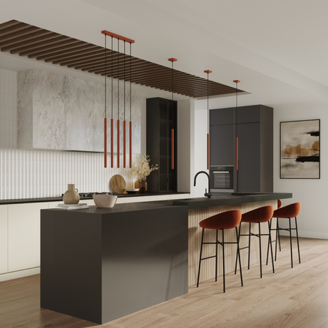 Pendelleuchte PASTELO 3P roter Ocker