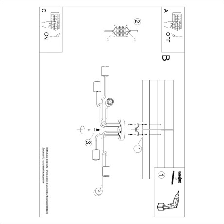 Kronleuchter TIMBO 6 schwarz