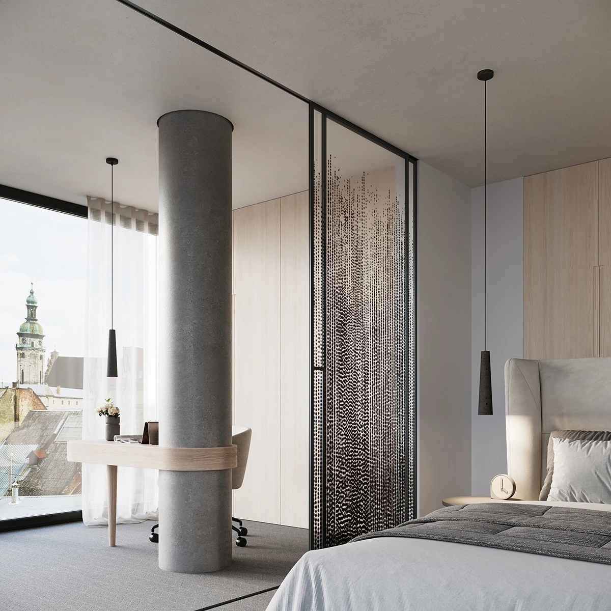 Pendelleuchte ELECTRA Schwarz Beton