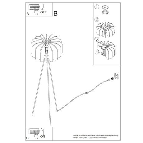 Stehleuchte MULA 45 marineblau
