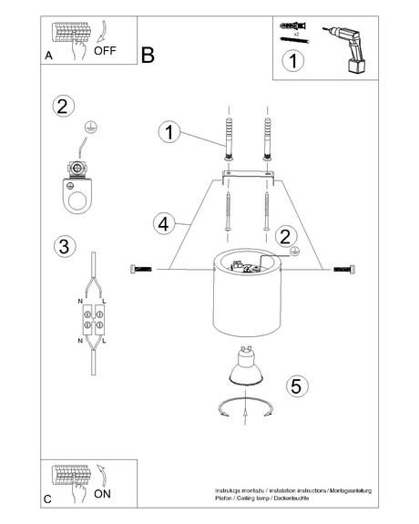 Plafond ORBIS beton olivgrün