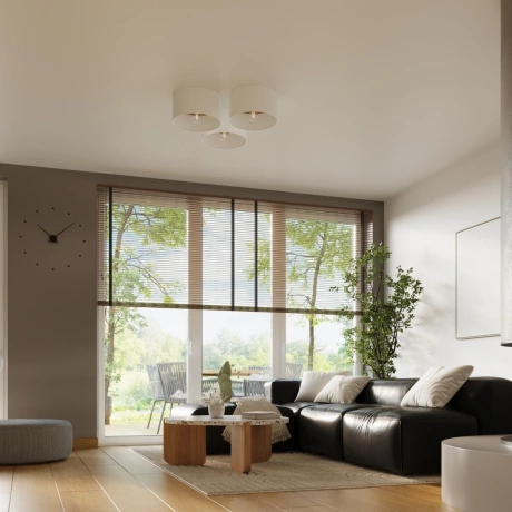 Plafond TELESTO Weiß/Hellbraun