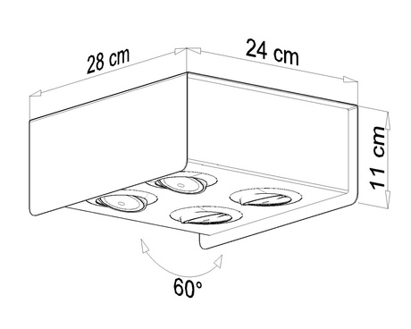 Plafond STEREO 4 weiß/schwarz