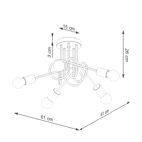 Kronleuchter EMBER 5 Schwarz
