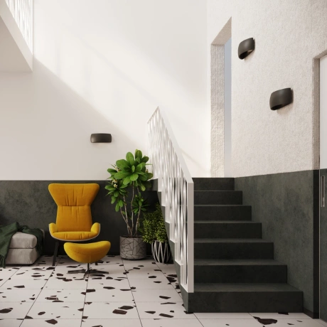 Wandleuchte Keramik PONTIUS schwarz